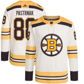 Boston Bruins 100th Anniversary David Pastrnak Adidas 2023-24 Cream Trikot Authentic - Herren